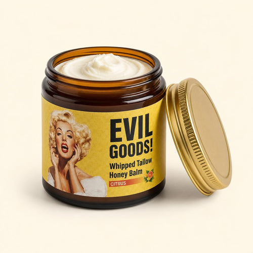 EVIL GOODS Whipped Tallow Honey Balm Citrus - bote abierto